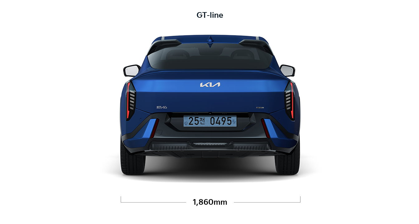EV4 GT-line 제원 후면 : 전폭 1,860mm