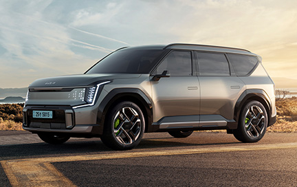 The Kia EV9 GT 전측면 디자인